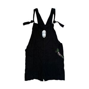 Women M Her Universe Spirited Away Studio Ghibli No-Face Black Shortalls Linen